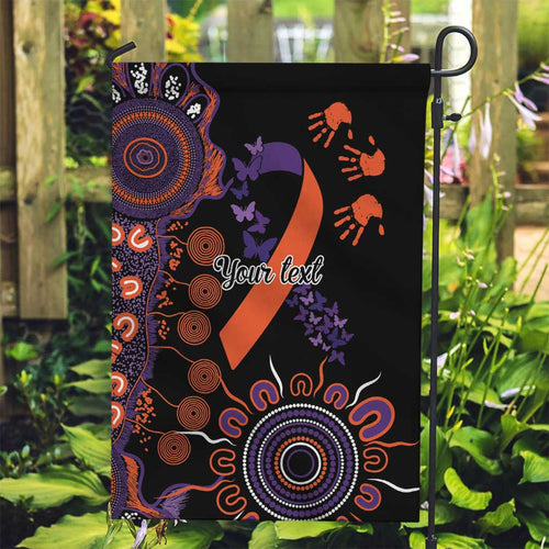 Psoriasis Awareness Personalised Garden Flag Aboriginal Ribbon Dot Painting