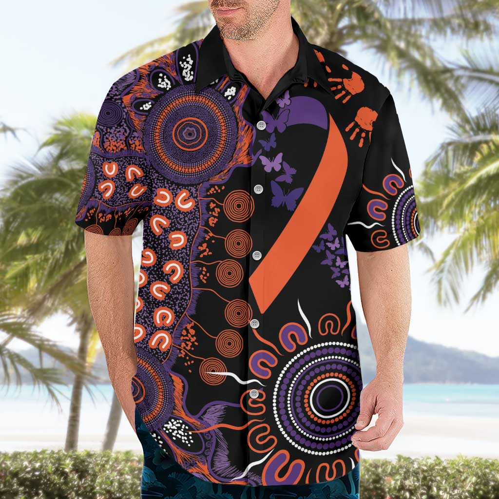 Psoriasis Awareness Personalised Hawaiian Shirt Aboriginal Ribbon Dot Painting