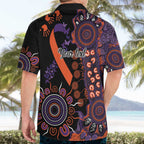 Psoriasis Awareness Personalised Hawaiian Shirt Aboriginal Ribbon Dot Painting