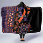 Psoriasis Awareness Personalised Hooded Blanket Aboriginal Ribbon Dot Painting