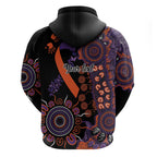 Psoriasis Awareness Personalised Hoodie Aboriginal Ribbon Dot Painting