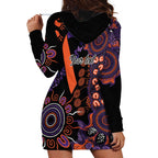 Psoriasis Awareness Personalised Hoodie Dress Aboriginal Ribbon Dot Painting