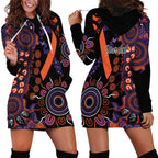 Psoriasis Awareness Personalised Hoodie Dress Aboriginal Ribbon Dot Painting
