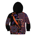 Psoriasis Awareness Personalised Kid Hoodie Aboriginal Ribbon Dot Painting