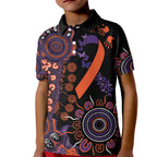 Psoriasis Awareness Personalised Kid Polo Shirt Aboriginal Ribbon Dot Painting