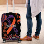Psoriasis Awareness Personalised Luggage Cover Aboriginal Ribbon Dot Painting
