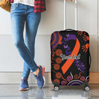 Psoriasis Awareness Personalised Luggage Cover Aboriginal Ribbon Dot Painting