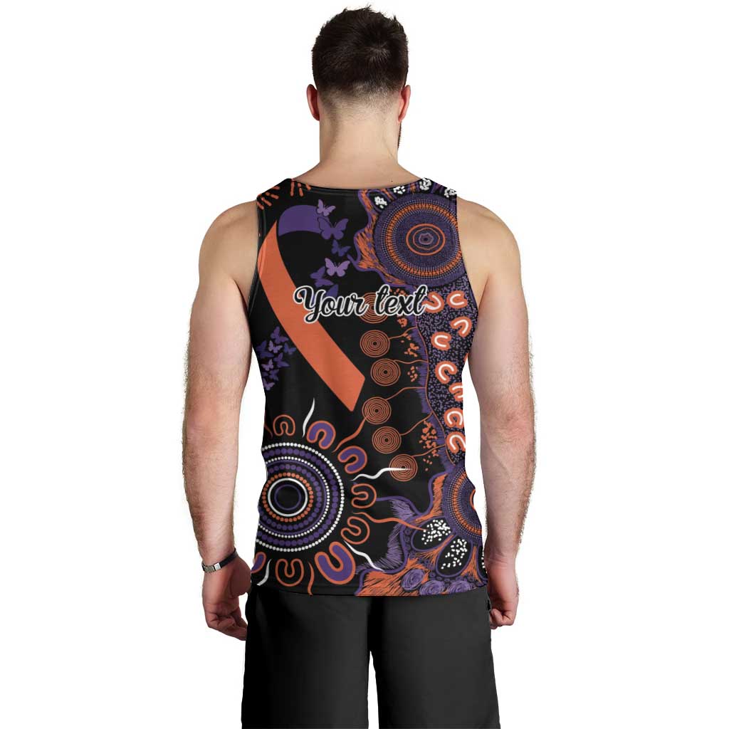 Psoriasis Awareness Personalised Men Tank Top Aboriginal Ribbon Dot Painting