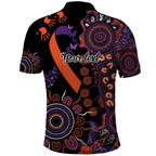 Psoriasis Awareness Personalised Polo Shirt Aboriginal Ribbon Dot Painting