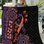 Psoriasis Awareness Personalised Quilt Aboriginal Ribbon Dot Painting