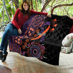 Psoriasis Awareness Personalised Quilt Aboriginal Ribbon Dot Painting