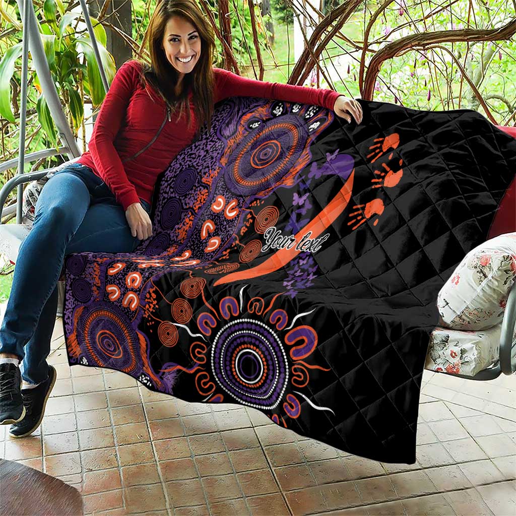 Psoriasis Awareness Personalised Quilt Aboriginal Ribbon Dot Painting