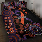 Psoriasis Awareness Personalised Quilt Bed Set Aboriginal Ribbon Dot Painting