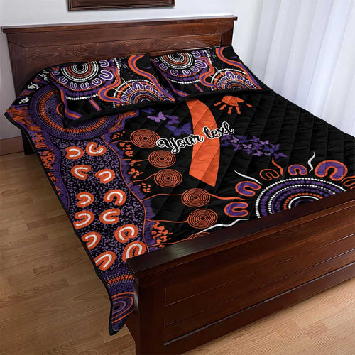 Psoriasis Awareness Personalised Quilt Bed Set Aboriginal Ribbon Dot Painting