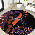 Psoriasis Awareness Personalised Round Carpet Aboriginal Ribbon Dot Painting