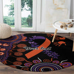 Psoriasis Awareness Personalised Round Carpet Aboriginal Ribbon Dot Painting