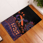 Psoriasis Awareness Personalised Rubber Doormat Aboriginal Ribbon Dot Painting