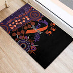 Psoriasis Awareness Personalised Rubber Doormat Aboriginal Ribbon Dot Painting