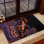 Psoriasis Awareness Personalised Rubber Doormat Aboriginal Ribbon Dot Painting