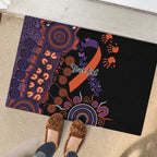 Psoriasis Awareness Personalised Rubber Doormat Aboriginal Ribbon Dot Painting