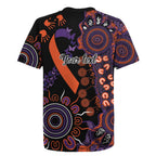 Psoriasis Awareness Personalised Rugby Jersey Aboriginal Ribbon Dot Painting