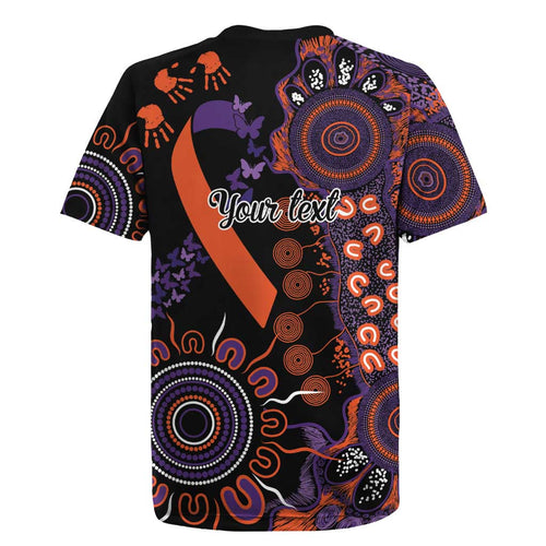 Psoriasis Awareness Personalised Rugby Jersey Aboriginal Ribbon Dot Painting