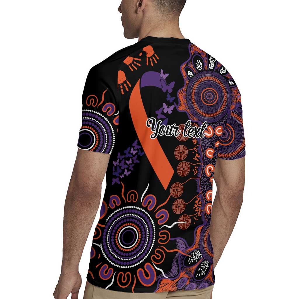 Psoriasis Awareness Personalised Rugby Jersey Aboriginal Ribbon Dot Painting