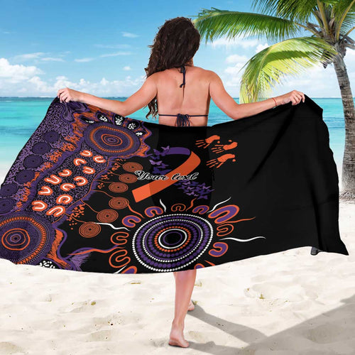 Psoriasis Awareness Personalised Sarong Aboriginal Ribbon Dot Painting