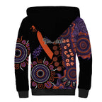 Psoriasis Awareness Personalised Sherpa Hoodie Aboriginal Ribbon Dot Painting
