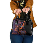 Psoriasis Awareness Personalised Shoulder Handbag Aboriginal Ribbon Dot Painting