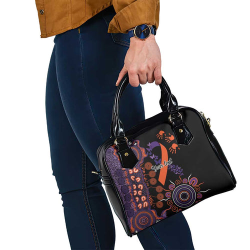Psoriasis Awareness Personalised Shoulder Handbag Aboriginal Ribbon Dot Painting