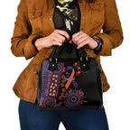 Psoriasis Awareness Personalised Shoulder Handbag Aboriginal Ribbon Dot Painting