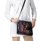Psoriasis Awareness Personalised Shoulder Handbag Aboriginal Ribbon Dot Painting