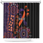 Psoriasis Awareness Personalised Shower Curtain Aboriginal Ribbon Dot Painting