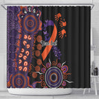 Psoriasis Awareness Personalised Shower Curtain Aboriginal Ribbon Dot Painting