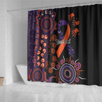 Psoriasis Awareness Personalised Shower Curtain Aboriginal Ribbon Dot Painting