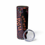 Psoriasis Awareness Personalised Skinny Tumbler Aboriginal Ribbon Dot Painting