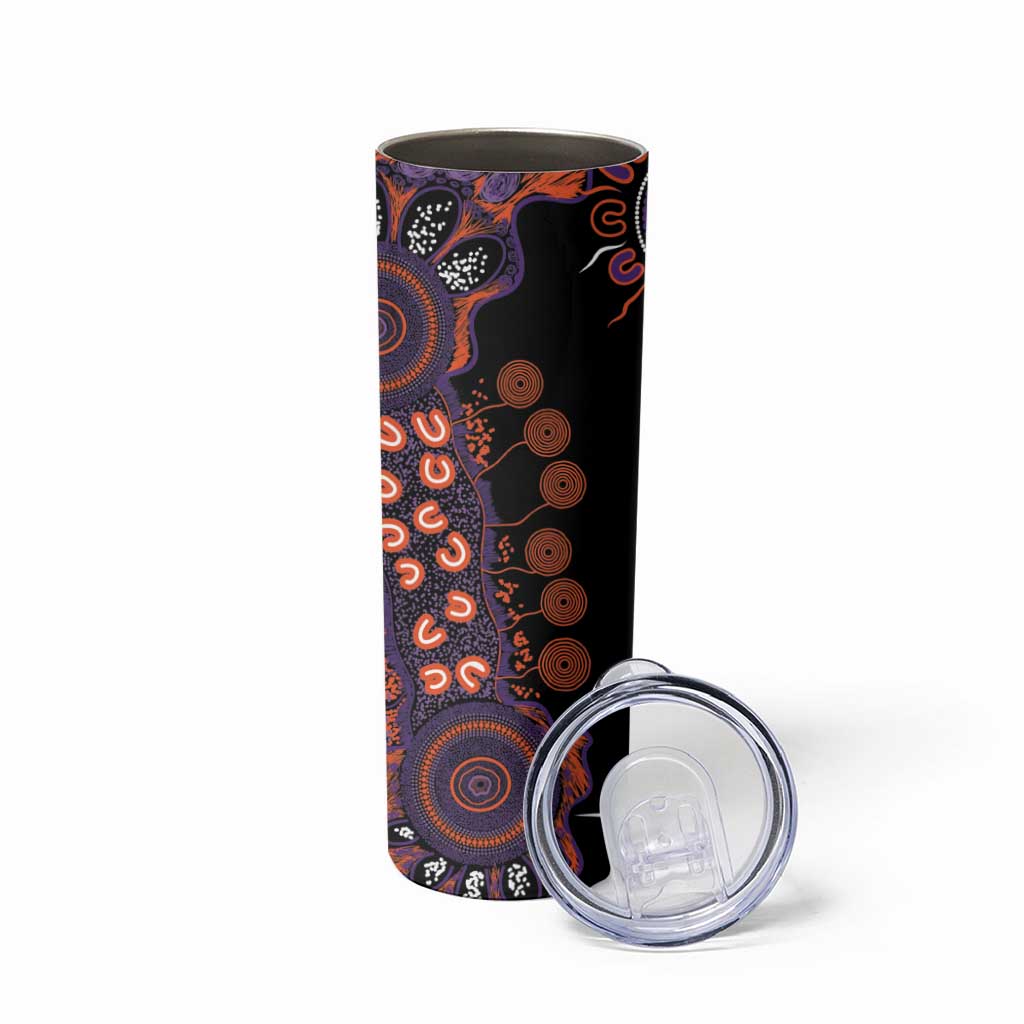Psoriasis Awareness Personalised Skinny Tumbler Aboriginal Ribbon Dot Painting