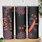Psoriasis Awareness Personalised Skinny Tumbler Aboriginal Ribbon Dot Painting