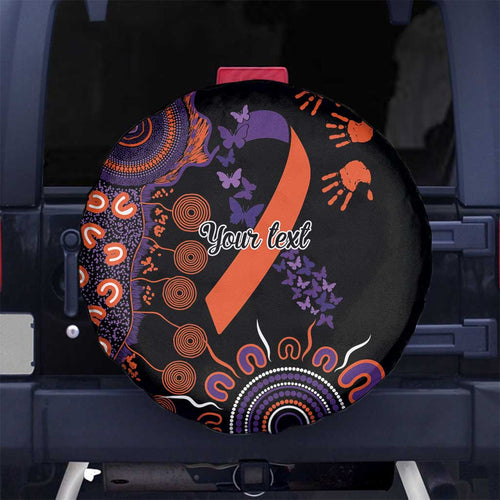 Psoriasis Awareness Personalised Spare Tire Cover Aboriginal Ribbon Dot Painting