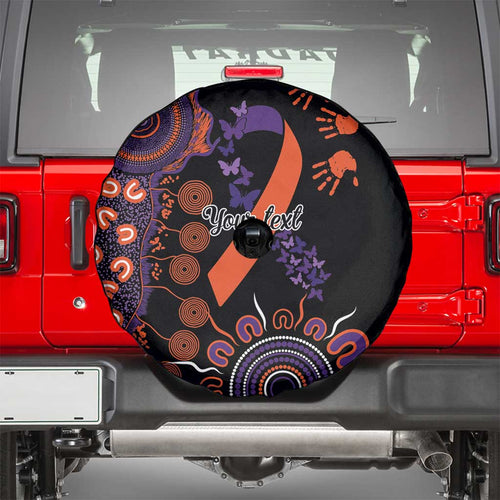 Psoriasis Awareness Personalised Spare Tire Cover Aboriginal Ribbon Dot Painting