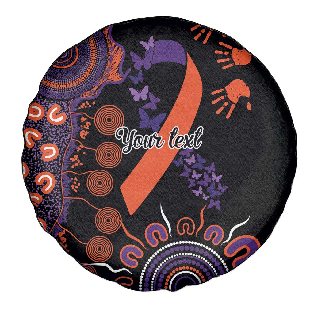 Psoriasis Awareness Personalised Spare Tire Cover Aboriginal Ribbon Dot Painting