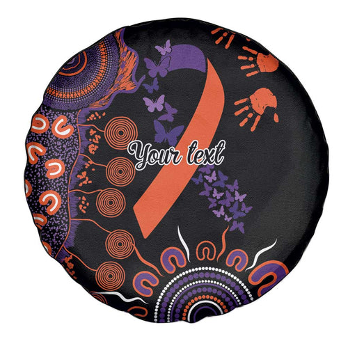 Psoriasis Awareness Personalised Spare Tire Cover Aboriginal Ribbon Dot Painting