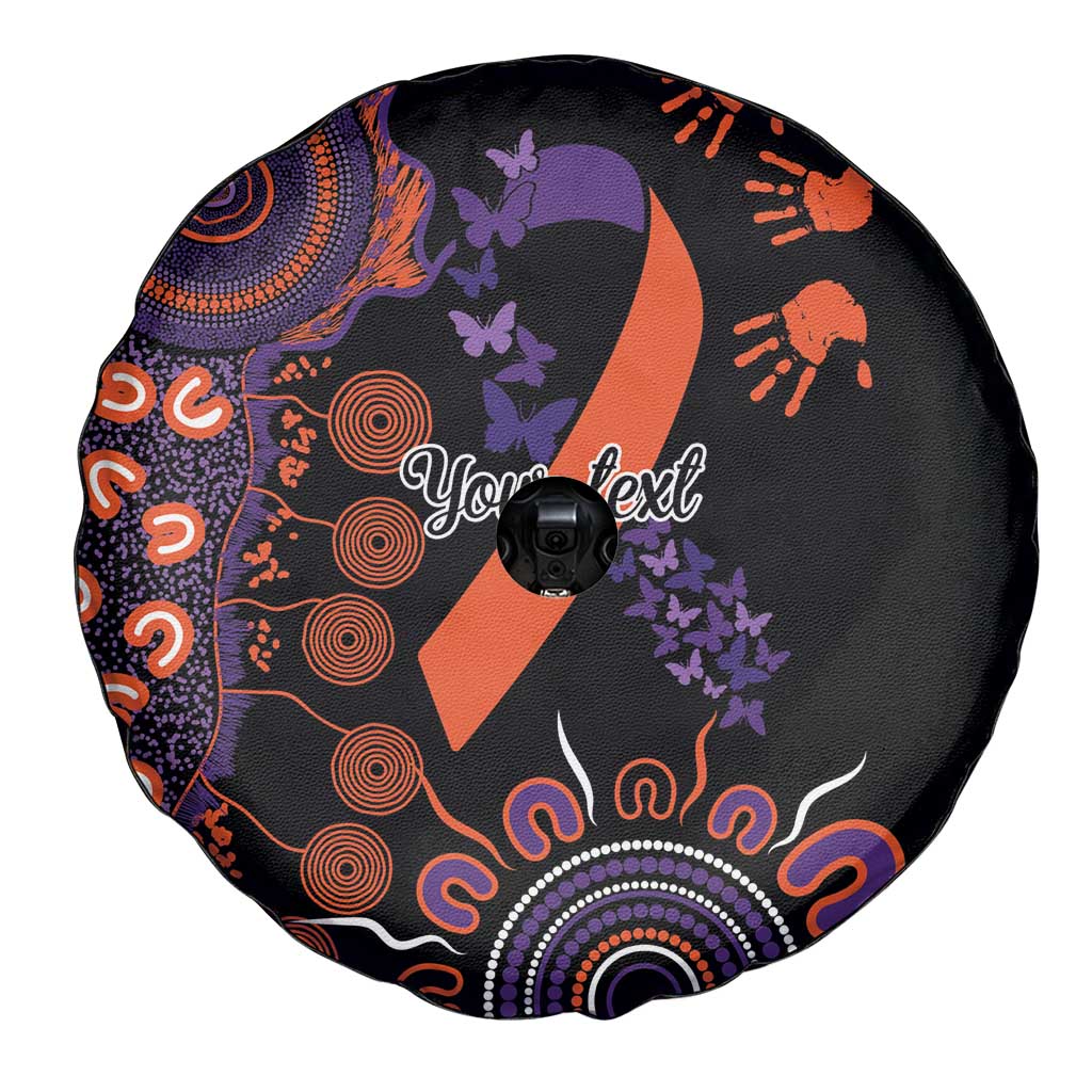 Psoriasis Awareness Personalised Spare Tire Cover Aboriginal Ribbon Dot Painting
