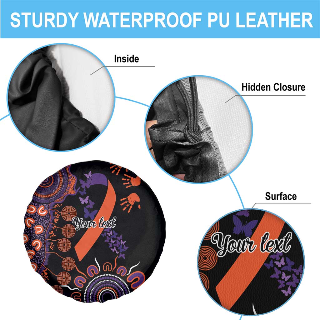 Psoriasis Awareness Personalised Spare Tire Cover Aboriginal Ribbon Dot Painting