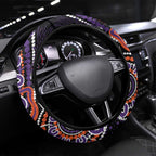 Psoriasis Awareness Steering Wheel Cover Aboriginal Ribbon Dot Painting