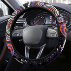 Psoriasis Awareness Steering Wheel Cover Aboriginal Ribbon Dot Painting