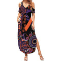 Psoriasis Awareness Personalised Summer Maxi Dress Aboriginal Ribbon Dot Painting