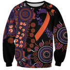 Psoriasis Awareness Personalised Sweatshirt Aboriginal Ribbon Dot Painting