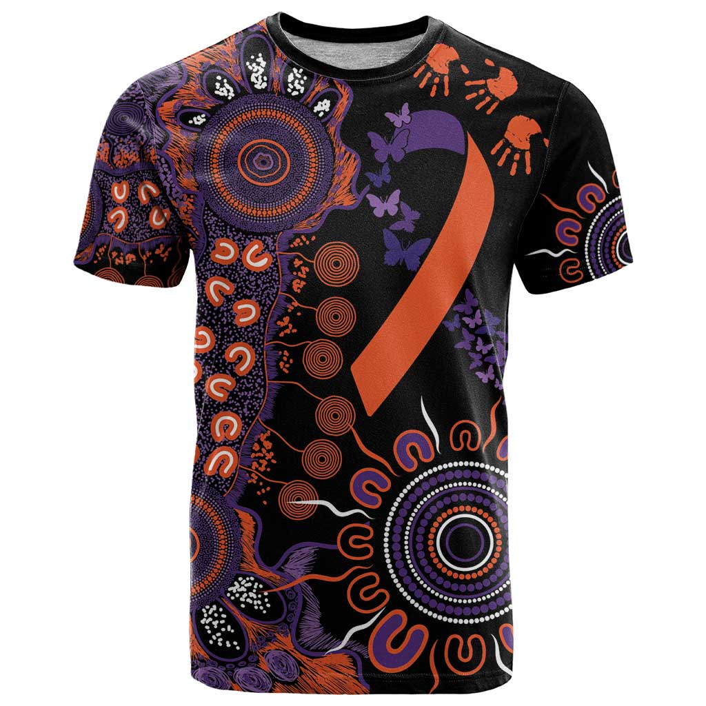 Psoriasis Awareness Personalised T Shirt Aboriginal Ribbon Dot Painting